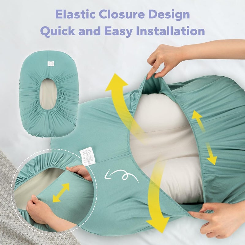 FUNUPUP Rayon Derived from Bamboo Baby Lounger Cover Compatible with Snuggle Me Lounger, Infant Lounger Pillow Cover for Newborn, Removable Elastic Newborn Lounger Cover,Cover Only, Green - Image 4